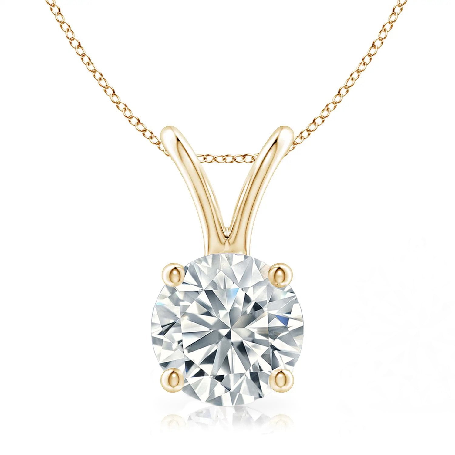 SI1-SI2 Clarity .25CT(1/4 Cttw) Cttw Natural Round Solitaire Diamond  Pendant Necklace Womens Girls |14k Yellow Gold with 18