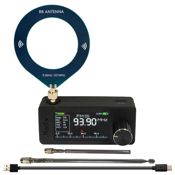 SI4732 Mini DSP Radio Receiver, Portable AM FM Shortwave USB LSB Radio with IPS Color Display, ESP32-S3 Control, Headphone Amplifier, Rechargeable Battery