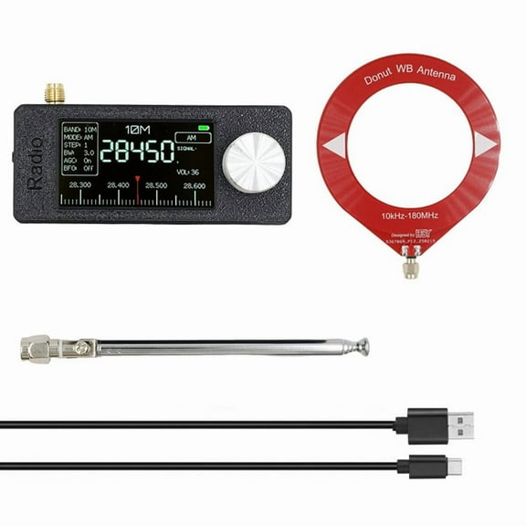 SI4732 Mini Radio Receiver+2 Type Antenna 10Khz-180Mhz Portable Radio HF SW MW VHF Mini SI4732 Radio AM FM Radio