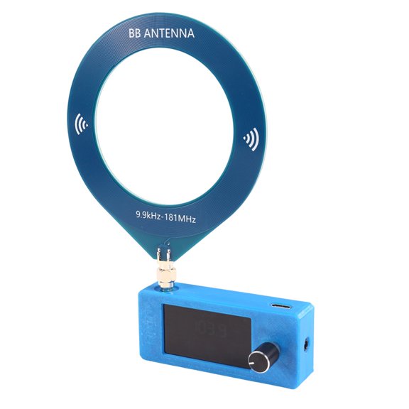 SI4732 Radio SMA Interface 0.5-108mhz Full Band AM FM LSB USB Radio with Loop Antenna 1.9-Inch IPS Screen Blue