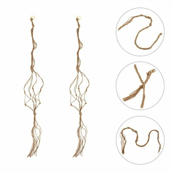 SIANA- 2 Pcs Jute Basket Hanging Net Bag Flower Pots Planter Hangers Outdoor Indoor