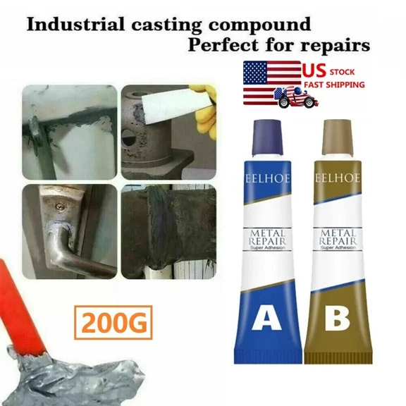 SIANA- 200G Industrial Heat Resistance Cold Weld Metal Repair Paste A&B Adhesive Gel Us