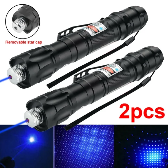 SIANA- 2Pcs 532Nm Blue Laser Pointer Usb Rechargable Strong Beam Light Torches Usa