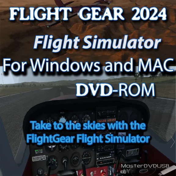 SIANA- Flightgear Flight Simulator Dvd-Rom - Compatible With Windows 7+ And Mac Os X+