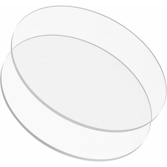 SIBE-R Plastic Supply 2 Pack Buttercream Acrylic Clear Round Cake Disk 1/8" 8.50" Diameter