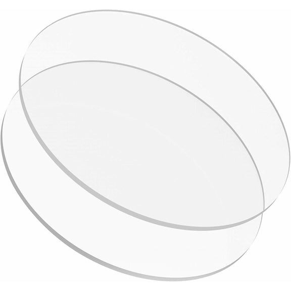 SIBE-R Plastic Supply 2 Pack Buttercream Acrylic Clear Round Cake Disks 1/8" 8.75" Diameter