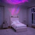 thumbnail image 1 of SIBEDS LED Bed Frame with Storage Drawer and Galaxy Star Projector Velvet Upholstered Gray Tufted Wingback Headboard, Twin, 1 of 9