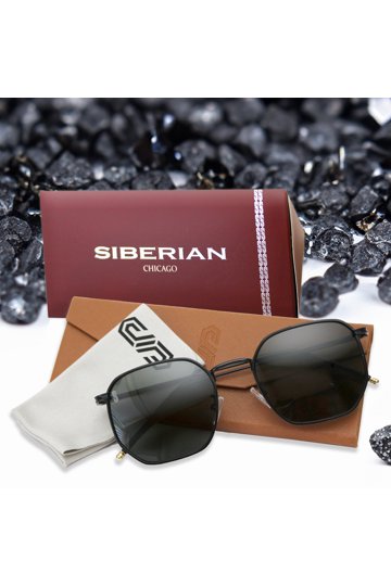 100% Real Glass Hexagonal Sunglasses UV400 Protection Non-Polarized SIBERIAN 100% Real Glass Hexagonal Metal Sunglasses Standard  main image 2