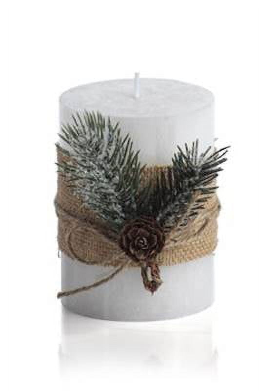 SIBERIAN FIR Zodax Rustic Pillar 4 inch Scented Candle