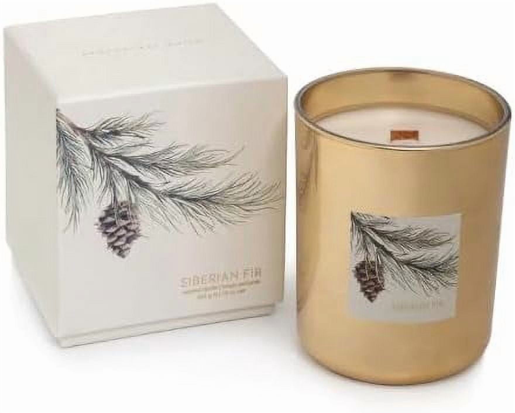 SIBERIAN FIR Zodax Wooden Wick Scented Jar Candle in Gray Gift Box - 16 oz
