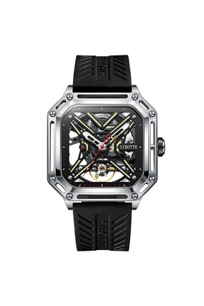 Men Skeleton Japanese Automatic Self-Winding Mechanical Movement JH3105 Luminous Stainless Steel Leather Vintage Wrist Watch Sapphire Crystal Waterproof Business Dial Clock