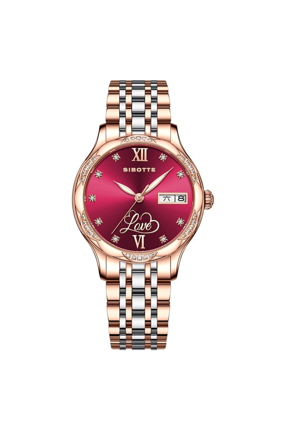 Women Calendar Week Vintage Japanese Automatic Self-Winding Mechanical Movement 8205 Sapphire Crystal Wrist Watch Stainless Steel Luminous Diamond Clock