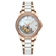 thumbnail image 1 of SIBOTTE Women Skeleton Vintage Analog Japanese Automatic Self-Winding Mechanical Movement 8N24 Sapphire Crystal Wrist Watch Stainless Steel Ceramic Luminous Waterproof Business Clock, 1 of 7