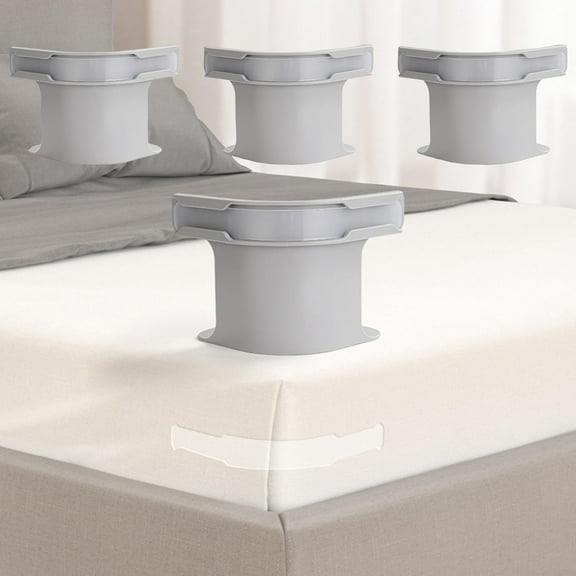 SICHYBGB Fitted Sheet Holder,4-Piece Set,Specially Designed for Home Cleanliness,Bed Sheet Holder,Anti Slip Design is not Easy to Fall Off,Sheet Holders,Sheet Holders for Corners (4, Grey)