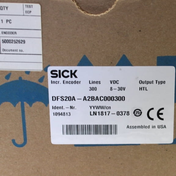 SICK 2" Flange 3/8" Sol Shaft 300PPR HTL Incremental Encoder DFS20A-A2BAC000300
