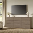 thumbnail image 1 of SICOTAS 33.7" Tall 3 Drawer Nightstand Dresser for Bedroom, Modern Fluted Small Chest of Drawers with Slide Rails, Wood Modular Storage Cabinet Set of 3, End Table for Living Room, Grey Alder, 1 of 8