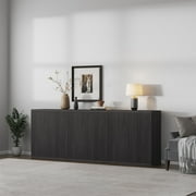 SICOTAS 30.9" Black Sideboard Buffet Cabinet Set of 3 with Storage, Modern Accent Cabinet with Adjustable Shelf and 2 Doors Consle Table Credenzas Coffee Bar  for Living Room Entryway Kitchen