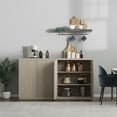thumbnail image 1 of SICOTAS Modern Kitchen Storage Cabinet with Doors Set of 2, Sideboard Buffet for Dining Room, TV Stand for Living Room, Coffee Station Organizer, Multifunctional Storage Organizer，Light Alder, 1 of 10