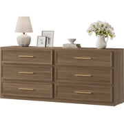 SICOTAS 31.3 W 3-Drawer Nightstand Set of 2 with Oversized Large Storage , Modern Night Stands Bedside Table with Adjustable Feet & Gold Handles for Bedroom Living Room Entryway, Walnut