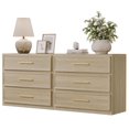 thumbnail image 1 of SICOTAS 31.3" W 3-Drawer Nightstand Set of 2 with Oversized Large Storage , Modern Night Stands Bedside Table with Adjustable Feet & Gold Handles for Bedroom Living Room Entryway, Light Oak, 1 of 9
