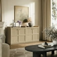 thumbnail image 1 of SICOTAS 33.7"W Sideboard Buffet Cabinet Set of 2, Farmhouse Accent Cabinet with Doors and Adjustable Shelf, Small Modular Storage Cabinet for Entryway, Living Room, Kitchen, Light Brown Oak, 1 of 13