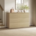thumbnail image 1 of SICOTAS 33.7" Tall 3 Drawer Nightstand Dresser Set of 2, Modular Storage Cabinet, Modern Fluted Chest of Drawer with Slide Rails, Dresser TV Stand, End Table for Bedroom/Living Room, Natural Oak, 1 of 7