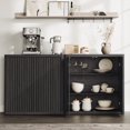 thumbnail image 1 of SICOTAS 34.6" Wide Kitchen Storage Cabinet Set of 2, Modern Credenz Sideboard Buffet with 2 Doors, for Dishes, Coffee Bar Console Cabinet with Adjustable Shelf,Dark Gray  Alder, 1 of 11