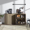 thumbnail image 1 of SICOTAS 34.6" Wide Kitchen Storage Cabinet Set of 2, Modern Credenz Sideboard Buffet with 2 Doors, for Dishes, Coffee Bar Console Cabinet with Adjustable Shelf, Gray Alder, 1 of 7