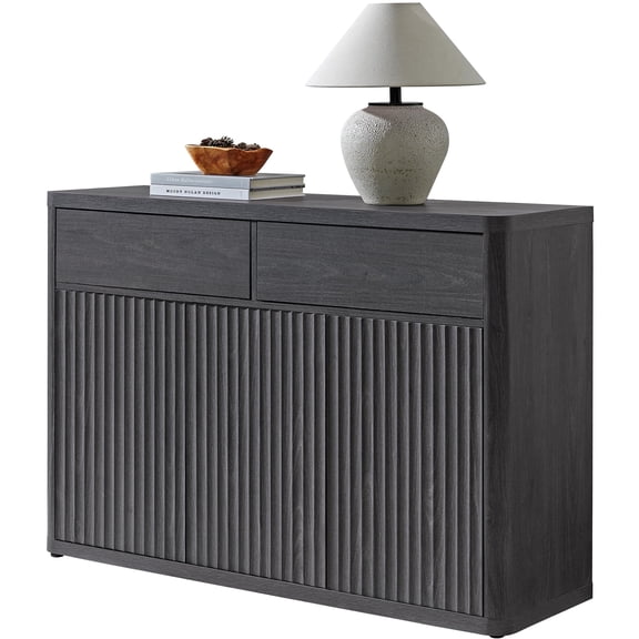 SICOTAS 50.15" W Sideboard Buffet Cabinet, Oversized Credenza with Large Drawers & Adjustable Shelves, Versatile TV Stand for Living Room, Media Console, Kitchen Storage Cabinet, Dark Gray Alder