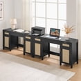 thumbnail image 1 of SICOTAS 52" Rattan Computer Desk with 3 Drawers & 2 Storage Cabinets, Boho Executive Desk Set of 2, Modern Writing Desk for Home Office Bedroom, Black, 1 of 9
