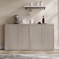 thumbnail image 1 of SICOTAS 66.3"W Large Kitchen Sideboard Buffet Cabinet with 4 Fluted Doors & Adjustable Shelves, Oversized Console Cabinet with Storage for Living Room, Coffee Bar Station for Dining Room, Light Grey, 1 of 10