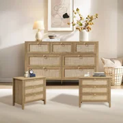 green emerald velvet dress Terra 7 Drawers Dresser and Nightstands Set