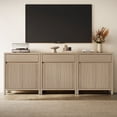 thumbnail image 1 of SICOTAS Farmhouse Buffet Sideboard Cabinet with Drawers, 29" W Fluted Coffee Bar with Adjustable Shelves, Small Modular Storage Cabinet Set of 3 for Dining Room, Living Room, Entryway, Oak, 1 of 9