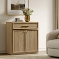 thumbnail image 1 of SICOTAS Farmhouse Sideboard Buffet Cabinet Storage with Drawer & 2 Doors, Small 30" Modern Credenzas with Adjustable Shelves, Modular Cabinet for Living Room/Entryway/Dining Room, Brown, 1 of 9