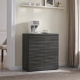 thumbnail image 1 of SICOTAS 33.7" Tall Fluted Credenza Sideboard Cabinet with 2 Doors, 31"W Small Modern Coffee Bar Station with Adjustable Shelves, Side Storage Cabinets for Dining Room, Living Room, Entryway in Black, 1 of 9