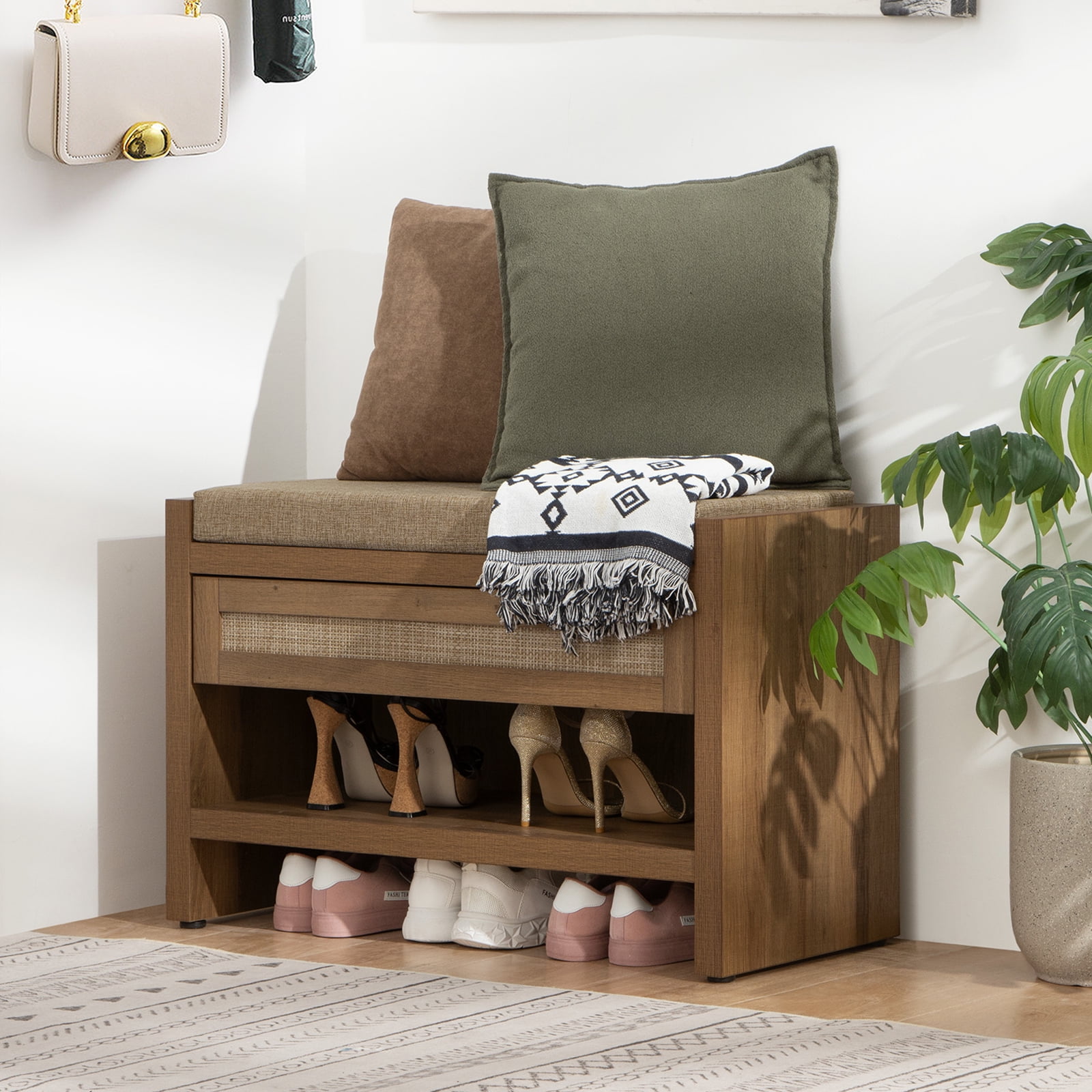 SICOTAS Rattan Shoe Bench Entryway Shoe Depo Bench Haiti Ubuy