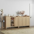 thumbnail image 1 of SICOTAS Rattan Shoe Cabinet with 3 Doors, 6-Tier Adjustable Shelf, 57.24" Shoe Storage Cabinet for Entryway Furniture, Light Oak 2, 1 of 9