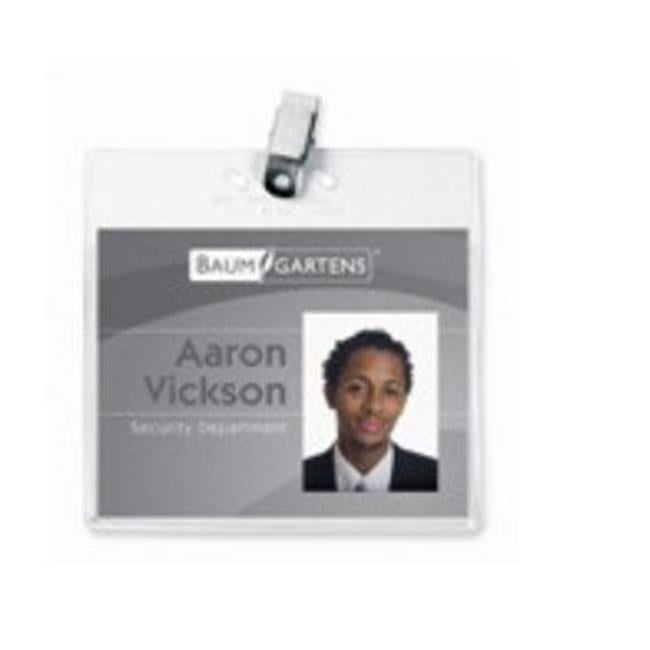 SICURIX Convention Size Badge Holders Horizontal 50 Pack CLEAR  Convention Size Badge Holders - Clear - Horizontal