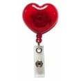 thumbnail image 1 of SICURIX Heart Shaped ID Badge Reel Round Belt Clip Strap RED (68818), 1 of 2