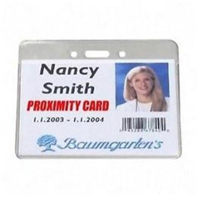 SICURIX Proximity Badge Holders Horizontal 50 Pack CLEAR ()