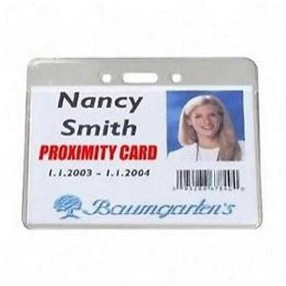 SICURIX Proximity Badge Holders Horizontal 50 Pack CLEAR ()