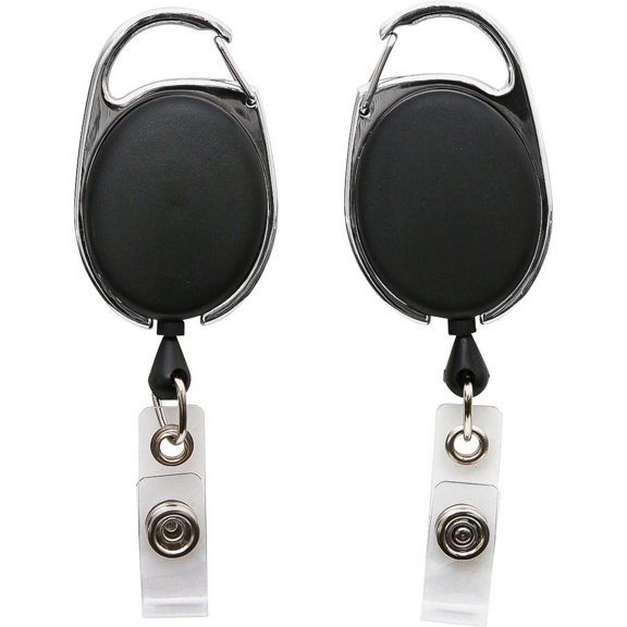 SICURIX Quick Clip ID Card Reel - 1 Each - Black | Bundle of 2 Each