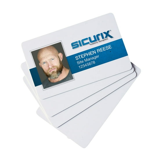 SICURIX SICURIX Blank ID Card, 2 1/8 x 3 3/8, White, 100/Pack