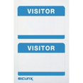 thumbnail image 1 of SICURIX Self-adhesive Visitor Badge - 3 1/2" x 2 1/4" Length - Removable Adhesive - Rectangle - White, Blue - 100 / Box - Self-adhesive, Easy Peel | Bundle of 10 Boxes, 1 of 1