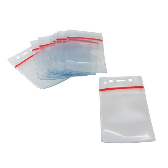 SICURIX Sicurix Sealable Cardholder, Vertical, 2 5/8 x 3 3/4, Clear, 50/Pack