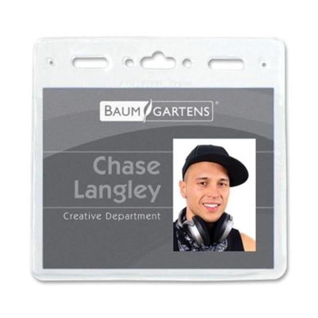 SICURIX Standard Badge Holders Horizontal 50 Pack CLEAR ()