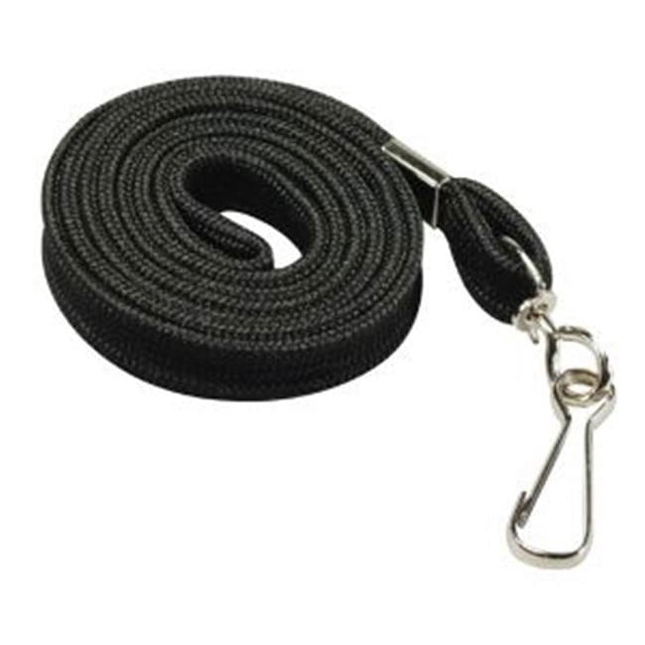 SICURIX Standard Lanyards Hook Flat Style 100 Pack BLACK (65619)