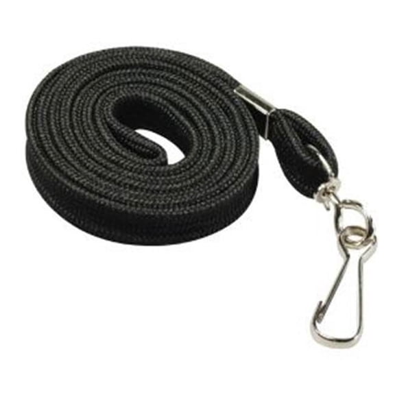 SICURIX Standard Lanyards Hook Flat Style 100 Pack BLACK (65619)