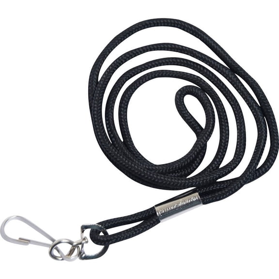 SICURIX Standard Rope Lanyard - 12 / Pack - 36" Length - Black - Nylon | Bundle of 5