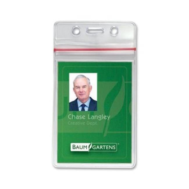 SICURIX Zip Closure Sealable ID Badge Holders Vertical 50 Pack CLEAR (47840)